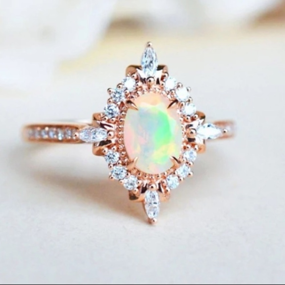 💎Gold plated Australian fire opal ring - Picture 5 of 5